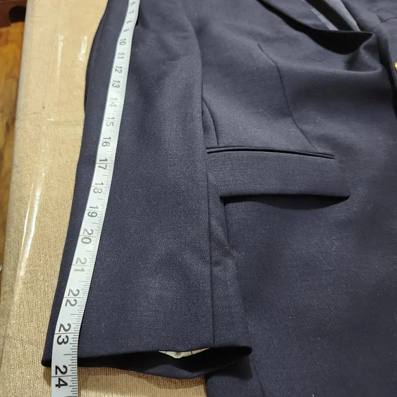 Lauren‎ Ralph Lauren Wool Blend Navy Blue and Gold Button Blazer Suit Jacket 42R